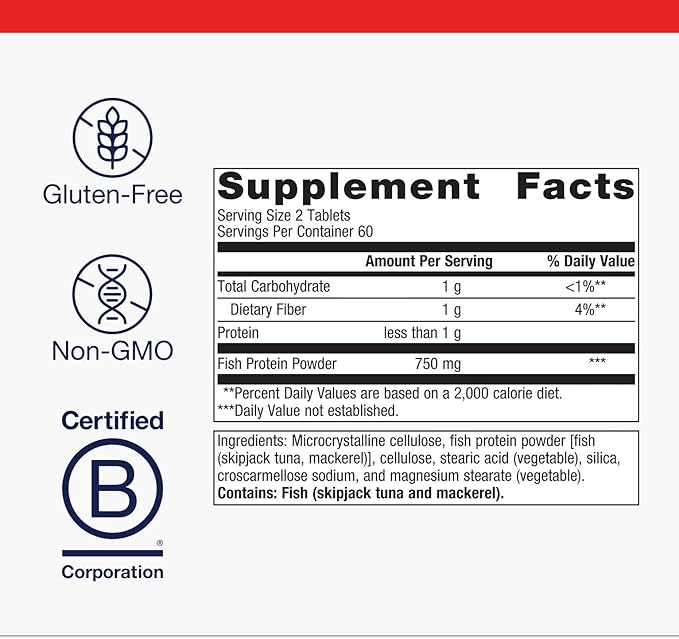 Metagenics Vasotensin - Supports Healthy Blood Pressure Levels Already in The Normal Range* - Bonito Peptide Supplement - Fish Protein - Non-GMO - Gluten-Free - 120 Tablets