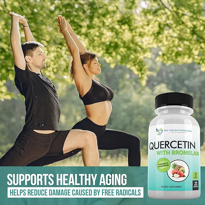 Quercetin 800mg w/Bromelain 165mg Per Serving- 120 Veggie Capsules-Full 60 Day Supply, Vitamin Supplement, Bioflavonoids, Gluten Free, Non-GMO (Pack of 3)