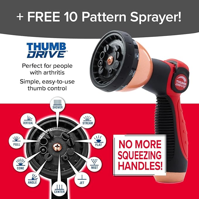 Pocket Hose Copper Head w/New Pocket Pivot Expandable Garden Hose 100FT, AS-SEEN-ON-TV, Swivels 360°, Advanced Tri-Tex Tubing & Force Field Jacket, 3X Stronger, Lead-Free, No-Kink, Anti-Burst w/APT