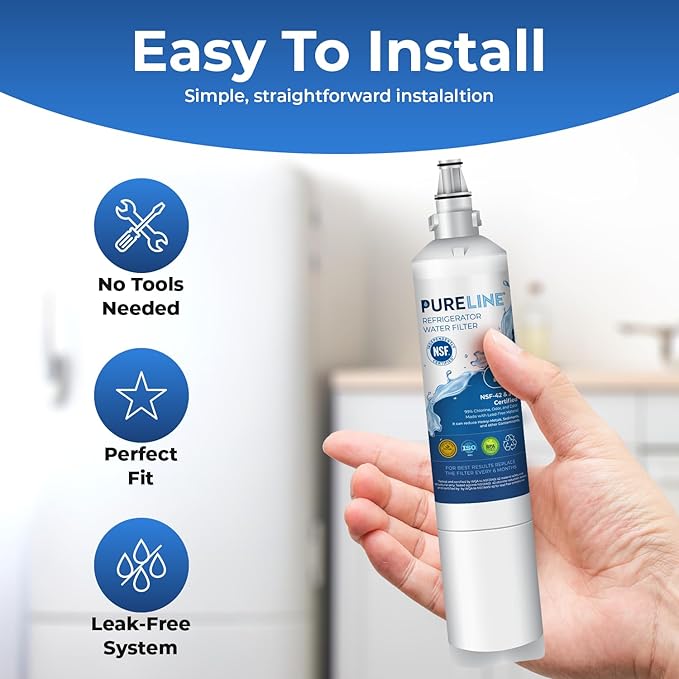 Pureline 9990, LT600P Replacement for Kenmore 9990, Kenmoreclear 46-9990, LG LT600P, 5231ja2006a, Refrigerator Water Filter - Reduces Bad Taste & Odor