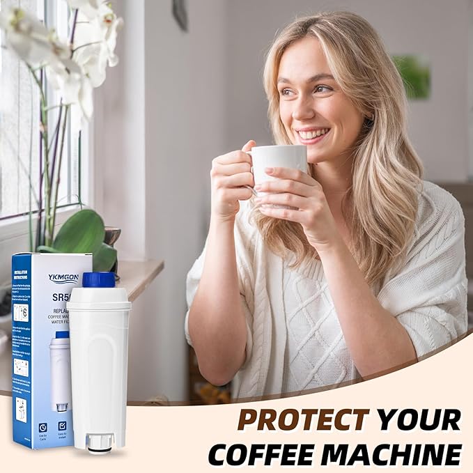 Coffee Machine Water Filter Compatible with Delonghi Filter DLSC002,ECAM, ESAM, ETAM, BCO, EC, EC680, EC800,Coffee Machine Filter Cartrige Replacement with Activated Carbon (4 PACK)