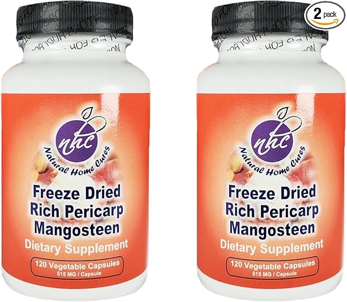 Mangosteen Pericarp Capsules, Freeze Dried, Whole Food, High ORAC, 56+ Potent Mangosteen Xanthones (120 Veggie Capsules) (2)