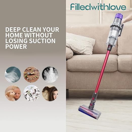 3-Pack V12 Vacuum Filter Replacement Compatible for Dyson V12 Detect Slim, Animal, Slim+ & Absolute – Part No. 971517-01, Compatible with Dyson SV34, SV35 Models