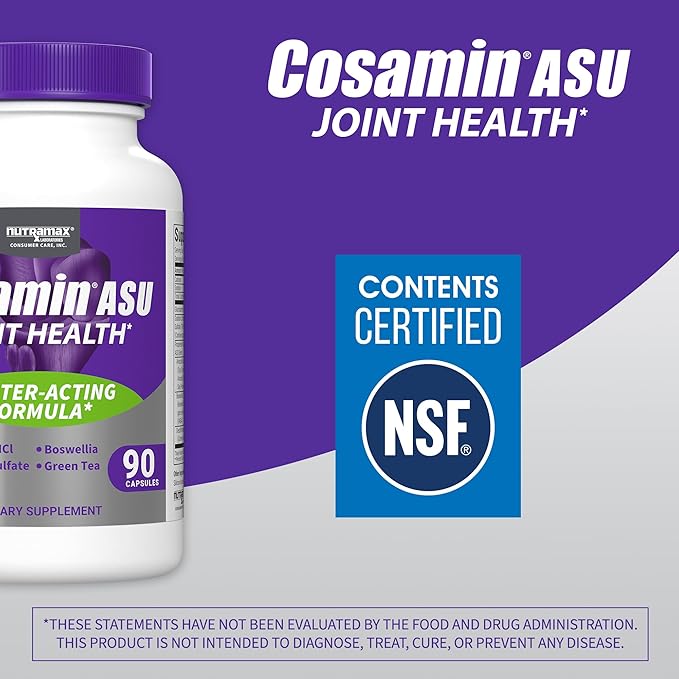 Nutramax Laboratories Cosamin® ASU Joint Health Supplement with Glucosamine, Chondroitin & ASU for Men’s & Women's Joint Health, 230 Capsules