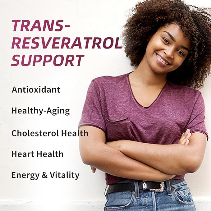 Resveratrol Supplement, 98% Pure Trans Resveratrol 600mg with Liposomal Delivery - Supports Antioxidant, Cholesterol Health, Heart Health, Energy - Vegan, 120 Capsules