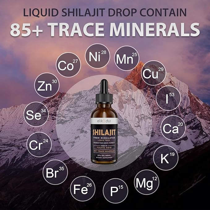 Shilajit Resin Organic Liquid Supplement, Shilajit Himalayan Organic, Shilajit Liquid Drop, Shilajit Drop Contain 85 Trace Minerals, Alternative to Resin & Capsules,120 ml