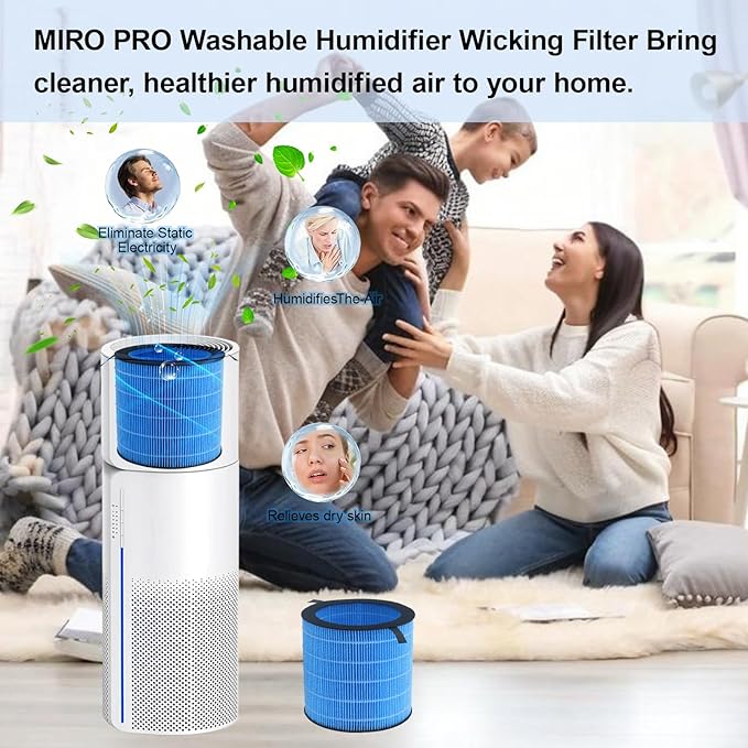 Miro Pro Humidifier Wicking Filters Replacement for Afloia MIRO/KILO PRO 2-in-1 Air Purifier & Humidifier, Washable, Reusable Humidifier Wick 1Pack