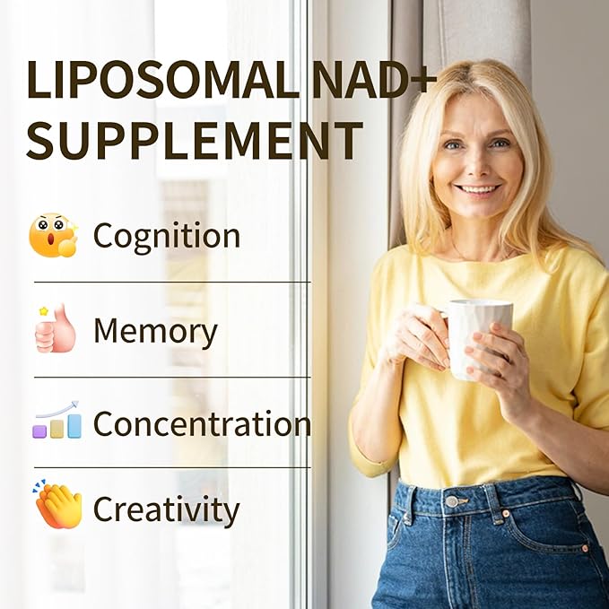 NAD+ Supplement 600mg with Quercetin & Resveratrol - Liposomal NAD Booster for Cellular Energy, Anti-Aging Support - D-Ribose Enhanced Formula - Vegan, Non-GMO, 3rd Party Tested (60 Capsules)