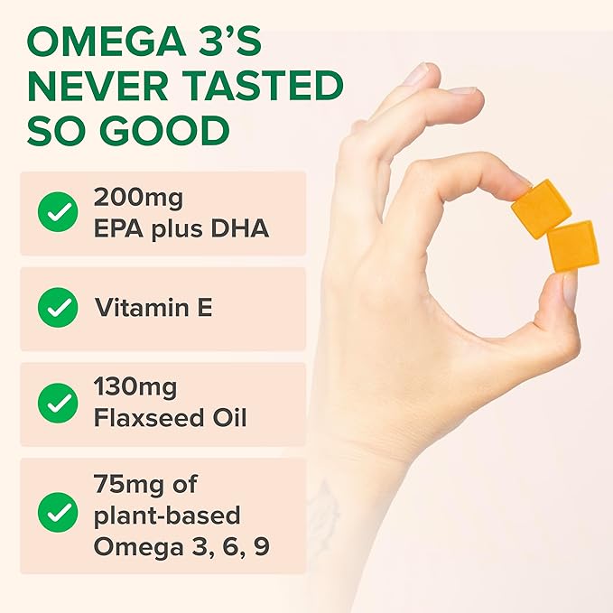 Zenwise Health Omega 3 Gummy Supplement - Burpless Omega 3 Supplement with DHA & EPA Fatty Acids for Immune Health - Sustainably Sourced Fish Oil, Flaxseed Oil & Vitamin E - 30 Gummies