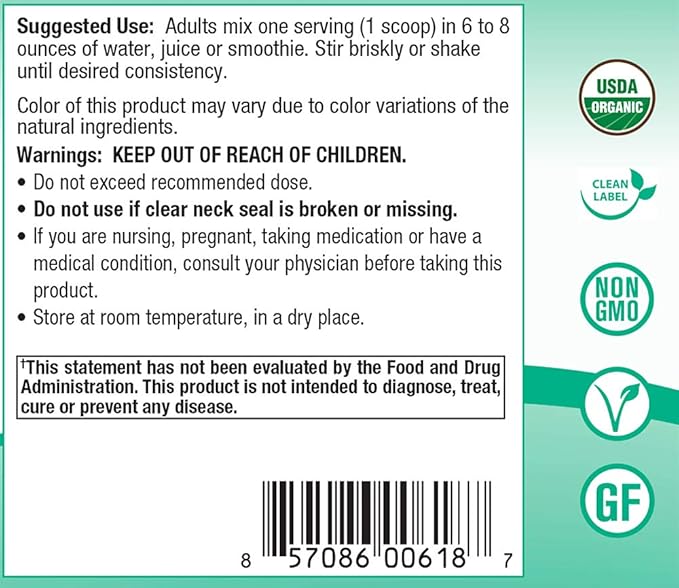 Peak Pure & Natural Peak Organic Alkalizing Greens Support pH Balance and Alkalinity | Superfood Green Drink Powder | Blend of Fermented Grass, Vegetable, & Fruit | Digestive Enzyme & Probiotic Powder