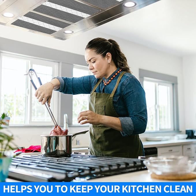 2024 Upgrade S97020466 HPF30 Replacement Charcoal Filter Compatible with Broan-NuTone Non-Ducted Range Hood Grease Filters Type XC 12.9" x 14.8" x 0.1" (Pack 2 with Clips)