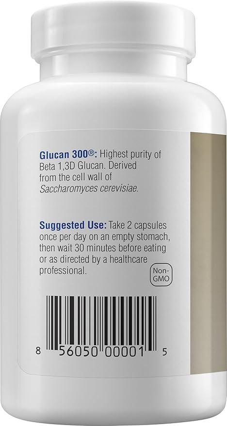 Immune Support Supplement Highly Purified Beta 1,3D Glucan 100 mg per Capsule (b-glucan Fiber) (Pack of 1)
