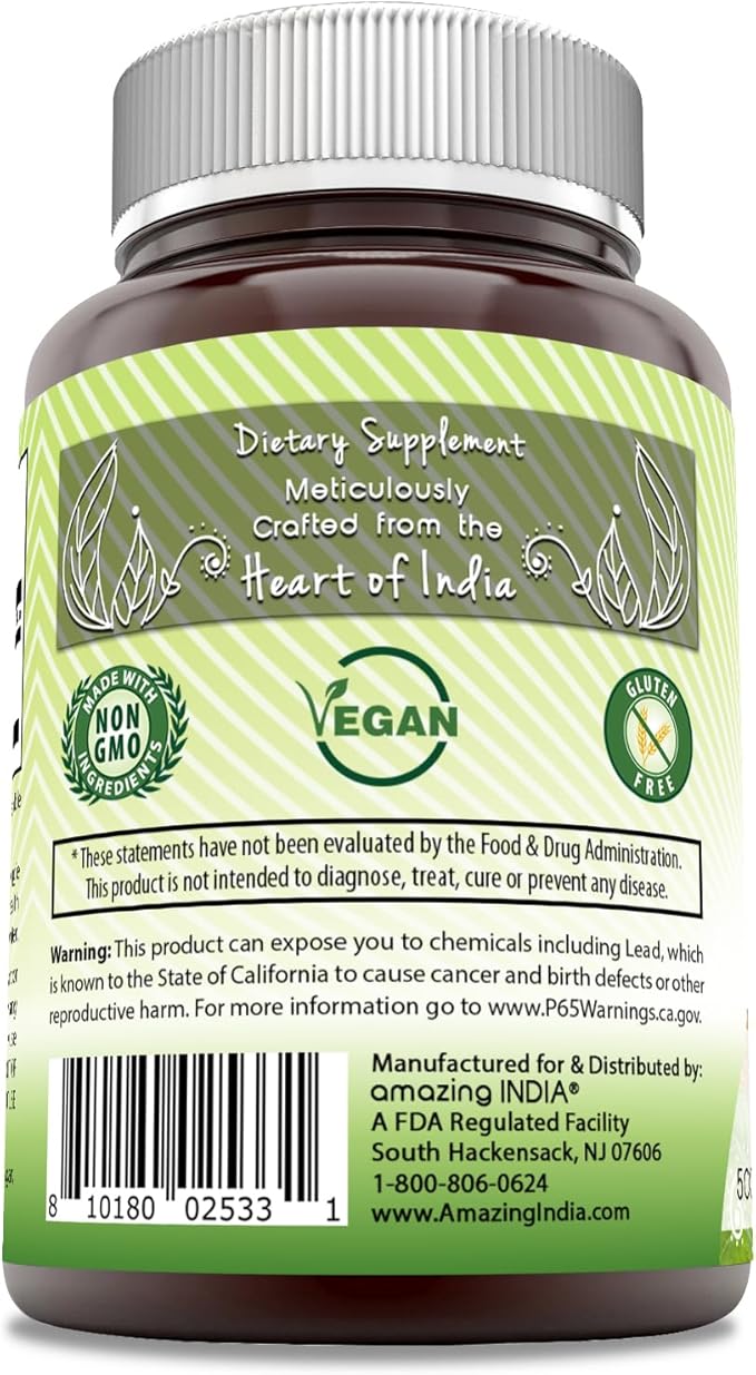 Amazing India Neem (Made with Natural Neem Leaf) 500 mg Veggie Capsules Supplement | Non-GMO | Gluten Free | Made in USA | Suitable for Vegetarians (120 | 2 Pack)
