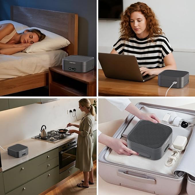 Air Purifiers for Home 600 Sq.Ft, TDBYWAE H13 True HEPA Air Purifier with USB Cable for Pets Dust Dander Pollen Odor Smoke, Small Portable Air Purifier for Bedroom Office Desktop Car RV (Grey)