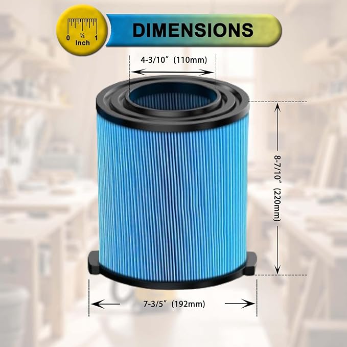 2 Pack VF5000 Filter Replacement for Rigid Shop Vac, 3-Layer Fine Dust Pleated Paper 72952, Compatible With RIDGID Most 5-20 Gallon Wet/Dry Vacuums, With 4 Pack Filter Covers