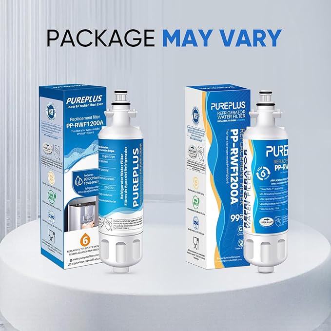 PUREPLUS 9690 Replacement for kenmore Elite 469690 LG LT700P RFC 1200A ADQ36006102 ADQ36006101 LFX28968ST RWF1052 RWF1200A LFXS29626S LFXS30766S LFX31925ST LFX31945ST Refrigerator Water Filter, 1Pack
