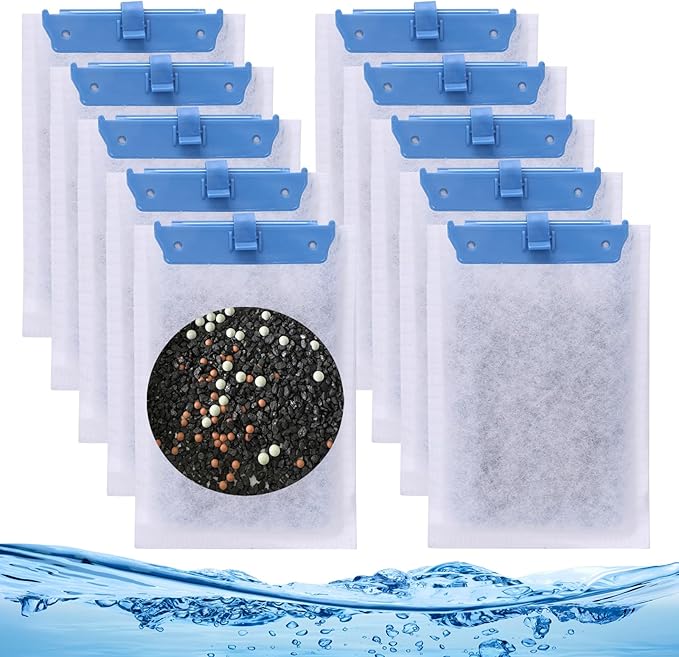 10-Pack Large Replacement Filter Cartridges Compatible with Tetra Whisper Bio-Bag for Whisper 20i, 40i, IQ20, IQ30, IQ45, IQ60, PF20, PF30, PF40, PF60 – Keeps Aquarium Water Clean & Clear