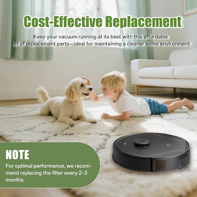 6-Pack Replacement Filters & 6 Side Brushes for eufy X8 Pro Robot Vacuum - Premium HEPA Filter & Tangle-Free Brush Set - Exact Fit for X8 Pro Series