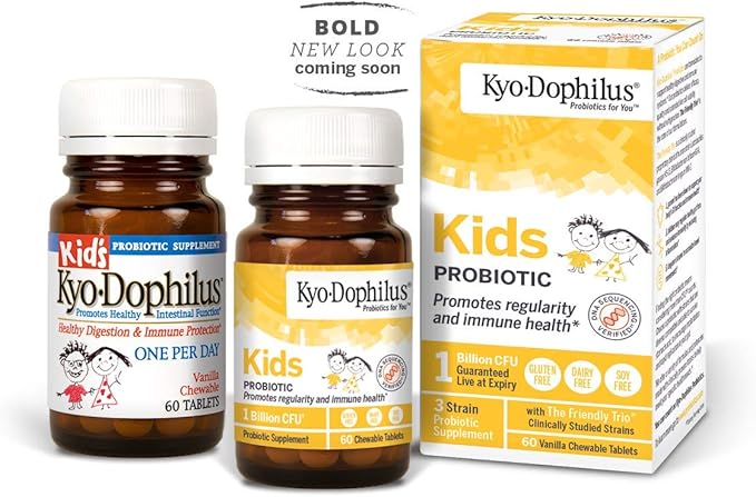 Kyo-Dophilius Kids Probiotic, Promotes Regularity and Immune Health*, 60 tablets (Packaging may vary)