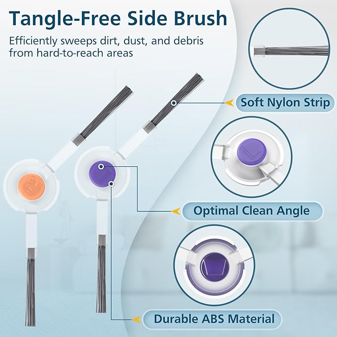 Replacement Parts Accessories Compatible with Narwal Freo Robot Vacuum 1 Roller Brush,4 HEPA Filters, 4 Mop Pads, 6 Side Brushes, 15 Pack