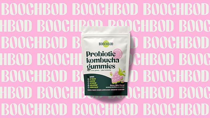 Probiotic Kombucha Gummy - Prebiotics, Probiotics, Postbiotics, Fiber Supplement, Slippery Elm, Dandelion Root, MCT Oil, for Bloating, Gut Health - Probiotics for Women, Probiotics for Men
