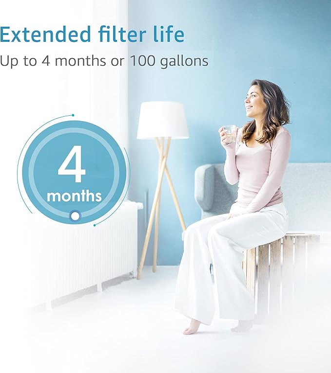 AQUA CREST Faucet Water Filter, Replacement for Brita® Filter, Brita® 36311 On Tap Water Filtration System, FR-200, FF-100, 100 Gallons, Chrome (2 Packs)