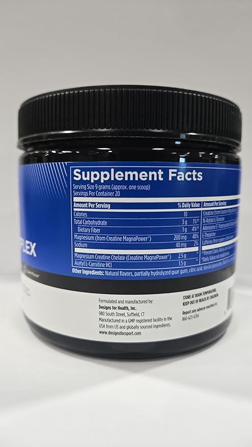 Workout Complex - NSF Certified for Sport Pre Workout Powder - L-tyrosine, Acetyl L-Carnitine, Creatine & Caffeine to Support Workout Recovery, Energy and Focus (6.3 oz)