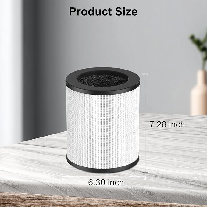 M03 Replacement Filter Compatible with MOOKA M03 & B-D03 Air Purifier, True Filter, Activated Carbon & Pre-filter, 3-in-1 Filtration System for Home Large Room up to 1500 ft², 2 Pack