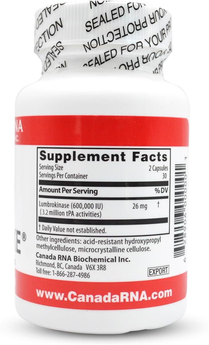 Canada RNA (Lumbrokinase) 60 Capsules