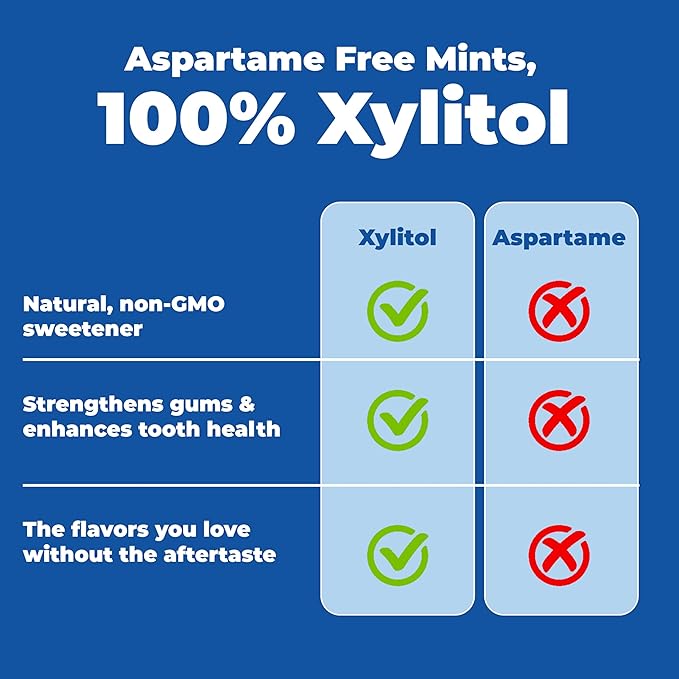 Epic 100% Xylitol Mints - Aspartame Free, Sugar Free - Peppermint Flavored Mints, 55 Pieces (Pack of 10)