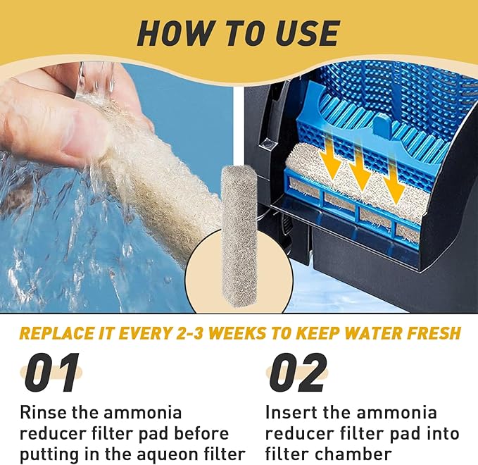 30 Count Ammonia Reducer Filter Pads for Aqueon - Replacement Filter Cartridges Small for Aqueon QuietFlow LED PRO Model 10