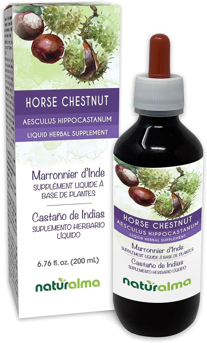 Naturalma Horse Chestnut (Aesculus hippocastanum) Seed Alcohol-Free Tincture - 6.76 fl oz Liquid Extract in Drops - Herbal Supplement - Vegan