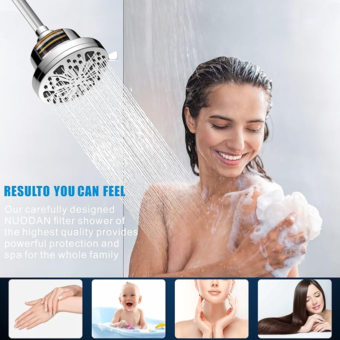 2 Pack Shower Filtered Cartridges, Replacement Multi-Stage Shower Head Filter Cartridge - Longest Lasting High Output Universal Shower Filter Remove Chlorine and Harmful Substances