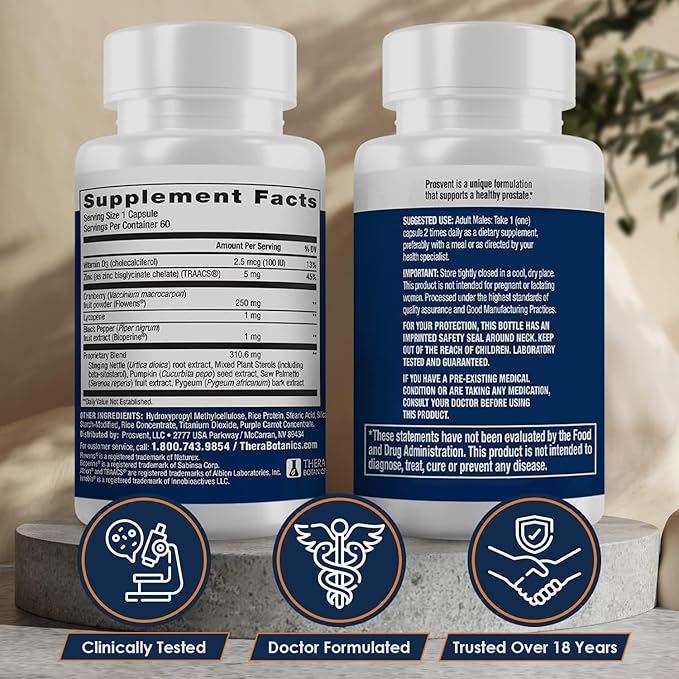 Ultra – Natural Prostate Health Supplements for Men – Saw Palmetto, Pygeum, Lycopene, Stinging Nettle, Beta Sitosterol, Pumpkin Seed Oil, and Cranberry (180 Count)