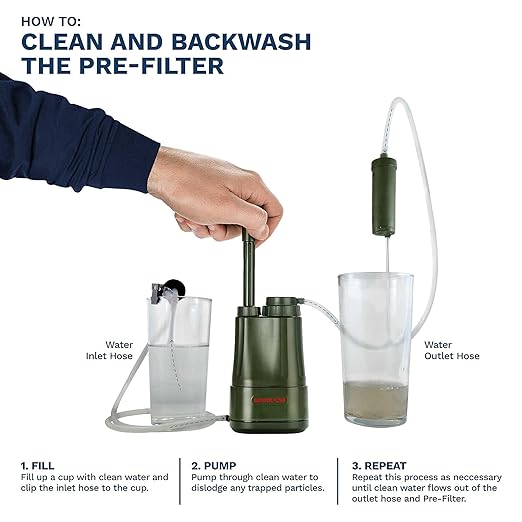 Survivor Filter PRO Extender Series - Portable Water Filter Pump with Extra Replacement Filters