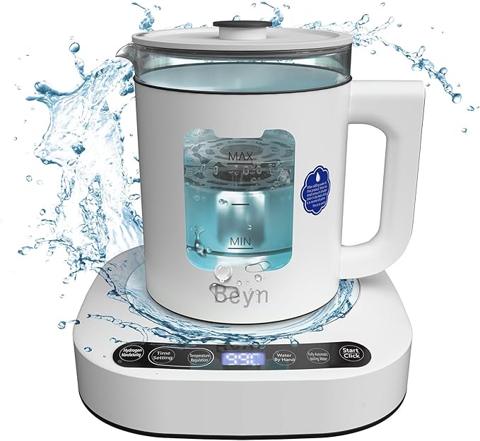 Beyn Selenium-Rich Hydrogen Water Pitcher, Dual-Effect Hydrogen Water Kettle, Electrolysis Jug with SPE/PEM Technology, Smart Constant Temperature Heating, Compatible with Multiple Water Types.