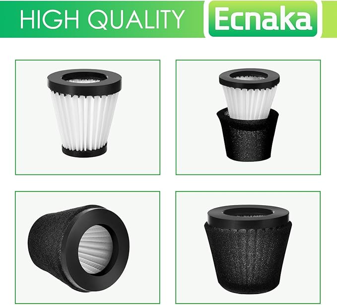 F117 Scorption Filter Compatible with Dirt Devil Scorpion Models SD20005RED SD30025B BD22025, Compare to Part# AD40117 (4 Pack Hepa Filter & 8 Pack Sponge Filter)