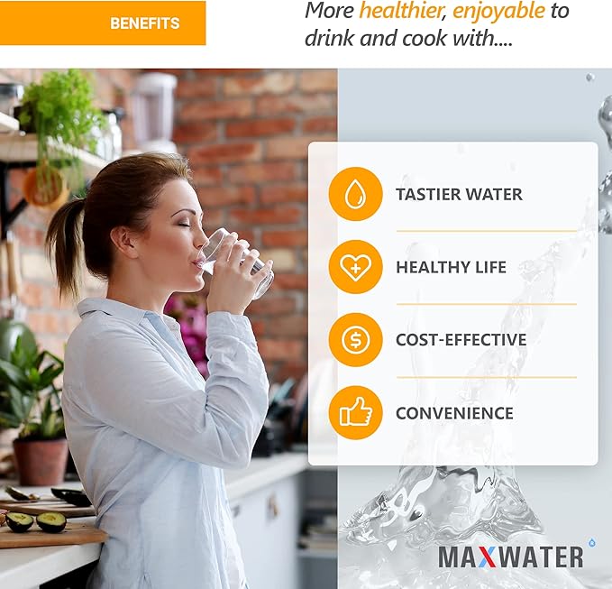 Max Water 10" x 4.5" Whole House Sediment Filter Cartridge Replacement | 1 Micron Melt-Blown Polypropylene Well Water Filter, Compatible with DGD-5005, AP810, WFHD13001B (Pack of 2)