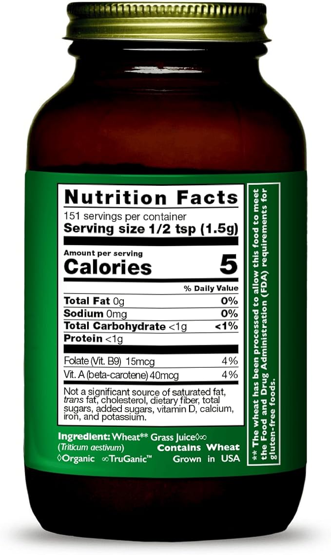 HealthForce SuperFoods Wheat Grass Juice Powder - 8 oz Powder