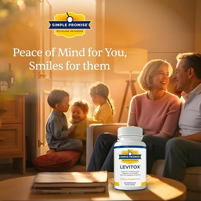 Simple Promise Levitox - Liver Detox Supplement with Milk Thistle, Dandelion Root and Artichoke Extract - Supports Liver Health, Metabolism and Digestion - 60 Capsules