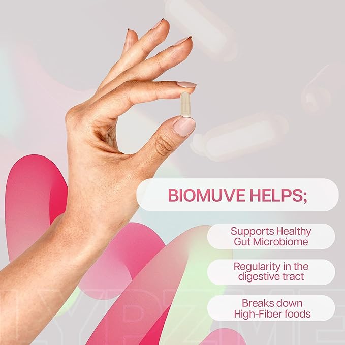 Biomuve – 120 Capsules | Professionally Formulated to Maintain Regularity & Healthy Bowel Movements | Unique Combination of Enzymes, Probiotics, Prebiotics & Botanicals