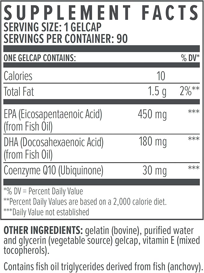 Biote Nutraceuticals - Omega 3 + CoQ10 - Heart + Brain (90 Gel caps)