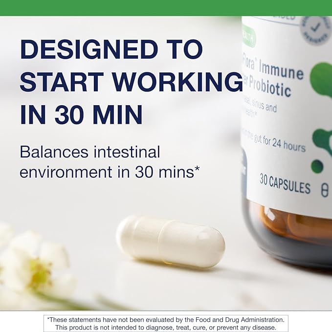 Metagenics UltraFlora Immune Booster Probiotic - Shelf-Stable Probiotic for Daily Immune Support* - Supports Healthy Nasal, Sinus & Respiratory Function* - 30 Count