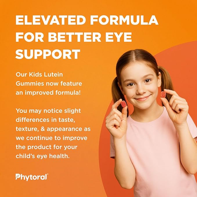 Kids Lutein Gummies - Mango Flavored Potent Lutein and Zeaxanthin Supplements for Eye Health - Eye Vitamins for Blue Light Protection, Dryness, Strain Support & Visual Sharpness - 60 Count