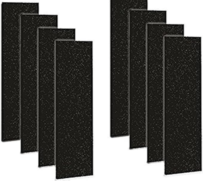 CFS – Carbon Activated Pre-Filter Compatible with FLT4825 HEPA Filter, AC4800 Series, Filter B Models – Fresh and Filtered Air for Indoor – Charcoal Air Filter Sheet – Black (8 Pack)