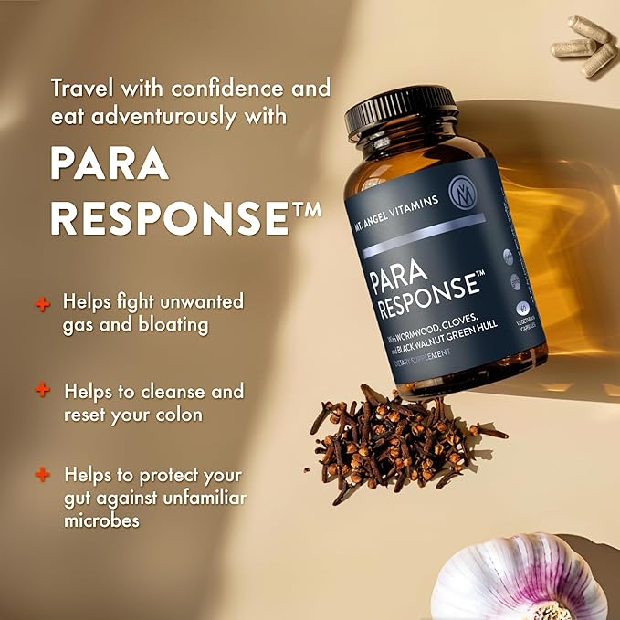 Mt. Angel Vitamins - para Response | Intestinal Health Support, Digestive Aid| Black Walnut Wormwood | Non-GMO, Vegan, 60 Vegetarian Capsules