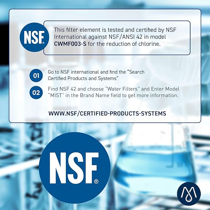 Mist EDR3RXD1 Refrigerator Water Filter Replacement for EveryDrop Filter 3, Whirlpool 4396841, 4396710, Kenmore 46-9030, 46-9083 – NSF 42 Certified – 1 Pack