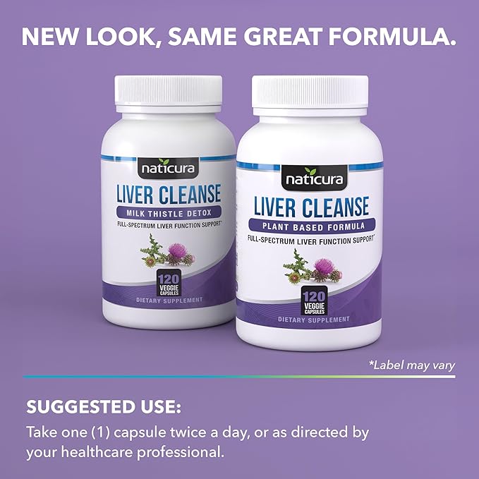 Liver Cleanse Plant-Based Formula - Vegan Full-Spectrum Supplement with Milk Thistle, Vitamin C and Zinc for Liver Function and Immune Support - 120 Capsules - No Fillers or GMO