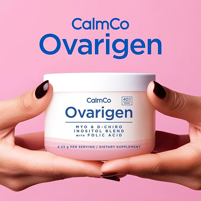 CalmCo Ovarigen Myo & D-Chiro Inositol Blend Powder – 40:1 Blend with Folic Acid, Help Manage PCOS Symptoms, Hormone Balance, and Natural Fertility Aid, 30 Servings