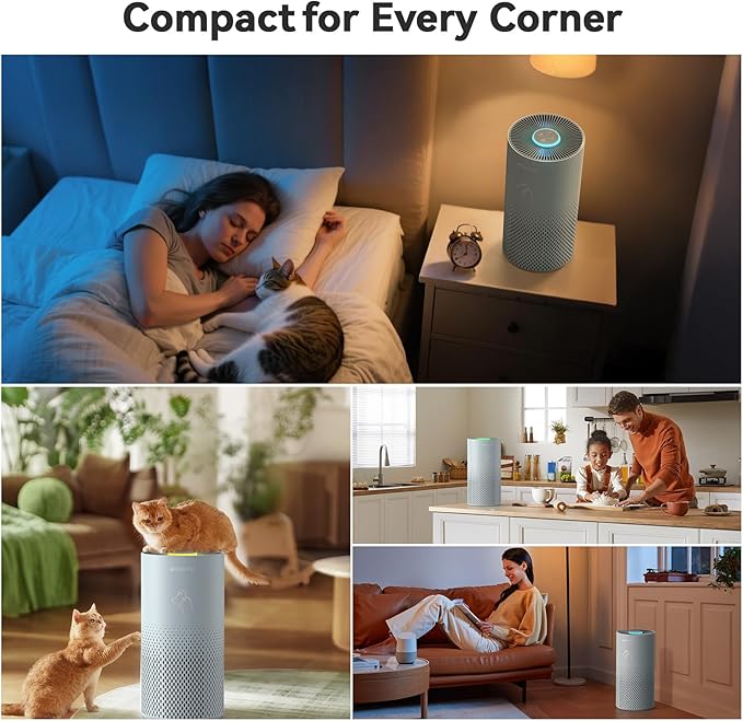 Afloia Air Purifiers for Home Pets, 5 Stage Filter Washable Pre Filter Air Cleaner Eliminator for Bedroom Large Room Up to 1780Ft², Remove Pet Fur Hair Dander Smoke Odor Dust Mold Pollen Allergen